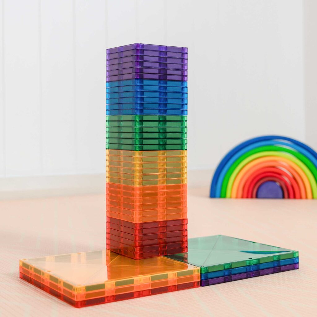 Connetix 42 vnt. Connetix kvadratų rinkinys - Rainbow Square Pack - Uogų kopos