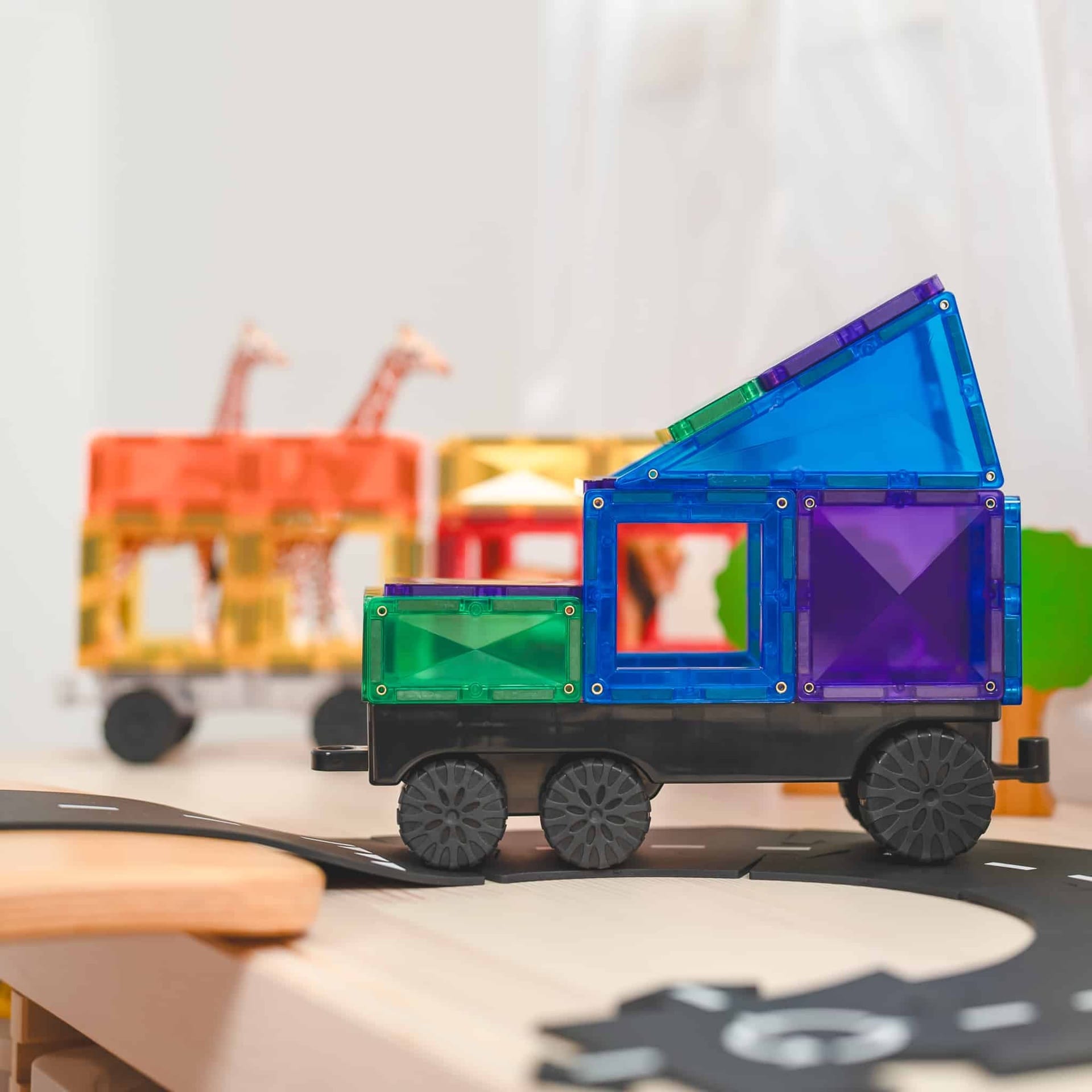 Connetix 50 vnt. Connetix transporto rinkinys - Rainbow Transport Pack - Uogų kopos
