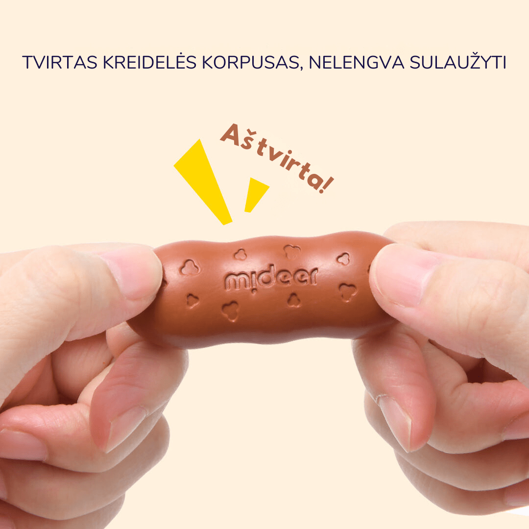 Mideer Bičių vaško kreidelės "Pupelės" - 12 spalvų - Uogų kopos