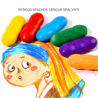 Mideer Bičių vaško kreidelės "Pupelės" - 8 spalvos - Uogų kopos