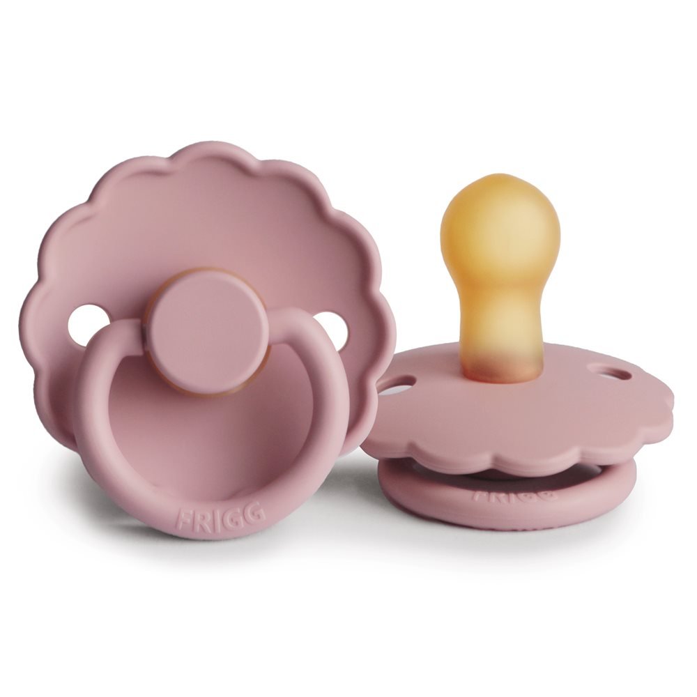 FRIGG Daisy čiulptukas - Apvalus kaučiukinis - Baby Pink - 1 dydis - Uogų kopos