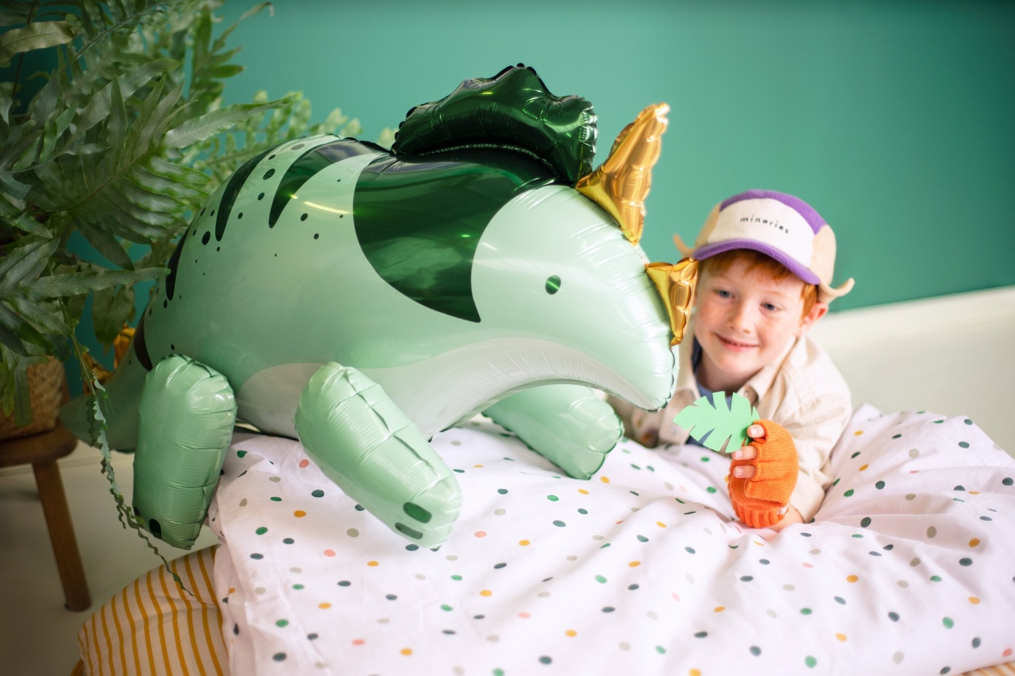 PartyDeco Folinis balionas „Dinozauras“, 101 x 60,5 cm - Uogų kopos
