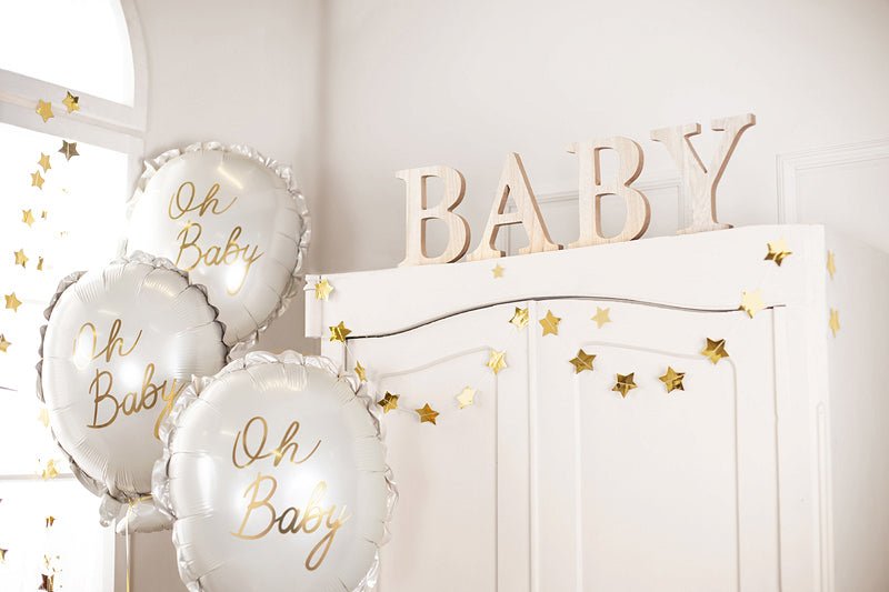 PartyDeco Folinis balionas „Oh Baby“ 37.5 x 53 cm - Uogų kopos