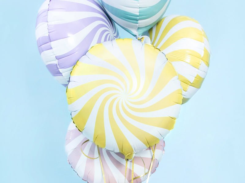 PartyDeco Folinis balionas „Saldainis“, 35cm - Geltonas - Uogų kopos