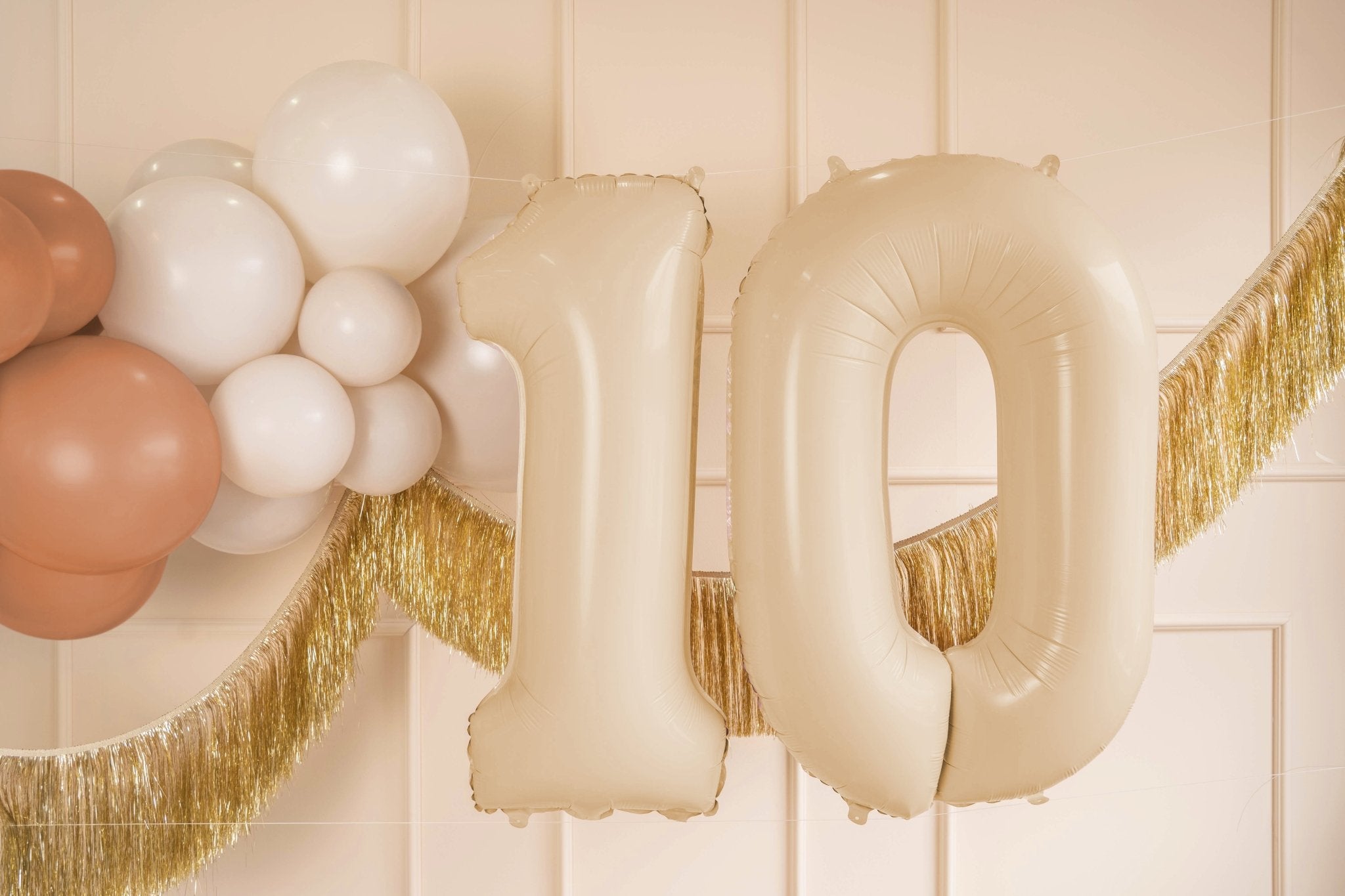 PartyDeco Folinis balionas skaičius „0" 72cm - Beige - Uogų kopos