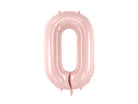PartyDeco Folinis balionas skaičius „0" 72cm - Light Pink - Uogų kopos