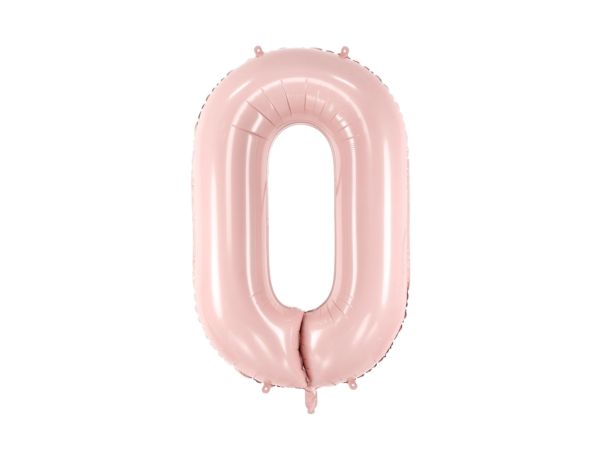 PartyDeco Folinis balionas skaičius „0" 72cm - Light Pink - Uogų kopos
