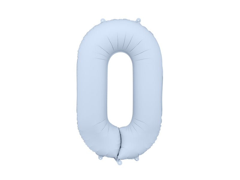 PartyDeco Folinis balionas „Skaičius 0“, 86 cm - Mėlynas - Uogų kopos
