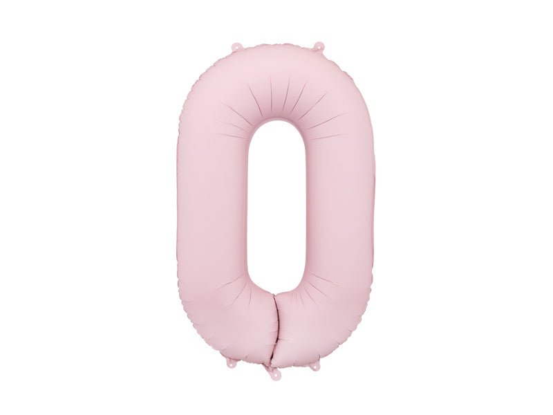 PartyDeco Folinis balionas „Skaičius 0“, 86 cm - Rožinis - Uogų kopos
