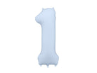 PartyDeco Folinis balionas „Skaičius 1“, 86 cm - Mėlynas - Uogų kopos