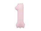 PartyDeco Folinis balionas „Skaičius 1“, 86 cm - Rožinis - Uogų kopos