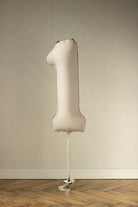 PartyDeco Folinis balionas „Skaičius 1“, 86 cm - Smėlinė - Uogų kopos
