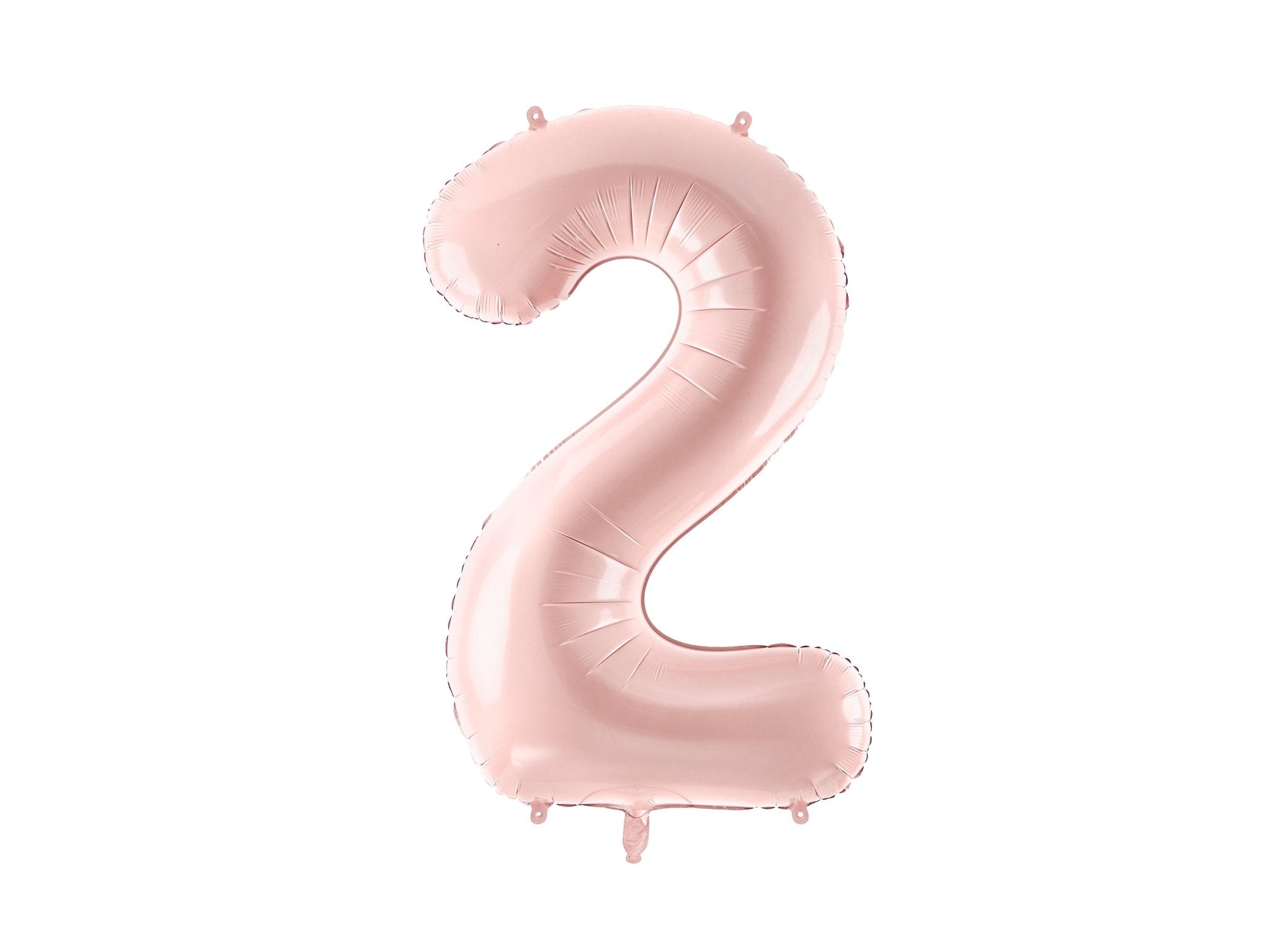 PartyDeco Folinis balionas skaičius „2" 72cm - Light Pink - Uogų kopos