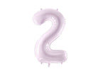 PartyDeco Folinis balionas skaičius „2" 72cm - Purple - Uogų kopos