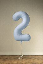PartyDeco Folinis balionas „Skaičius 2“, 86 cm - Mėlynas - Uogų kopos