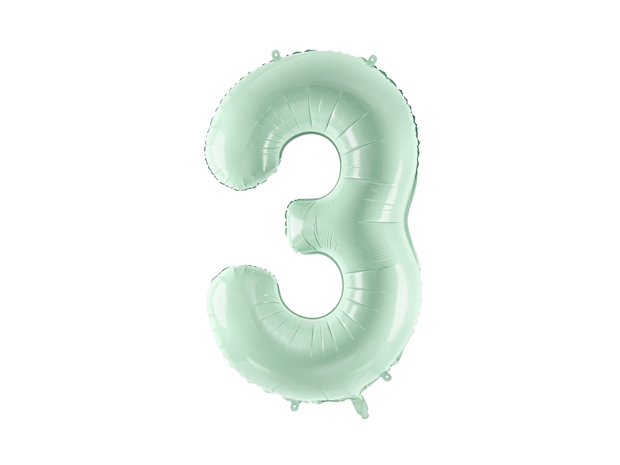 PartyDeco Folinis balionas skaičius „3" 72cm - Green - Uogų kopos