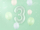 PartyDeco Folinis balionas skaičius „3" 72cm - Green - Uogų kopos