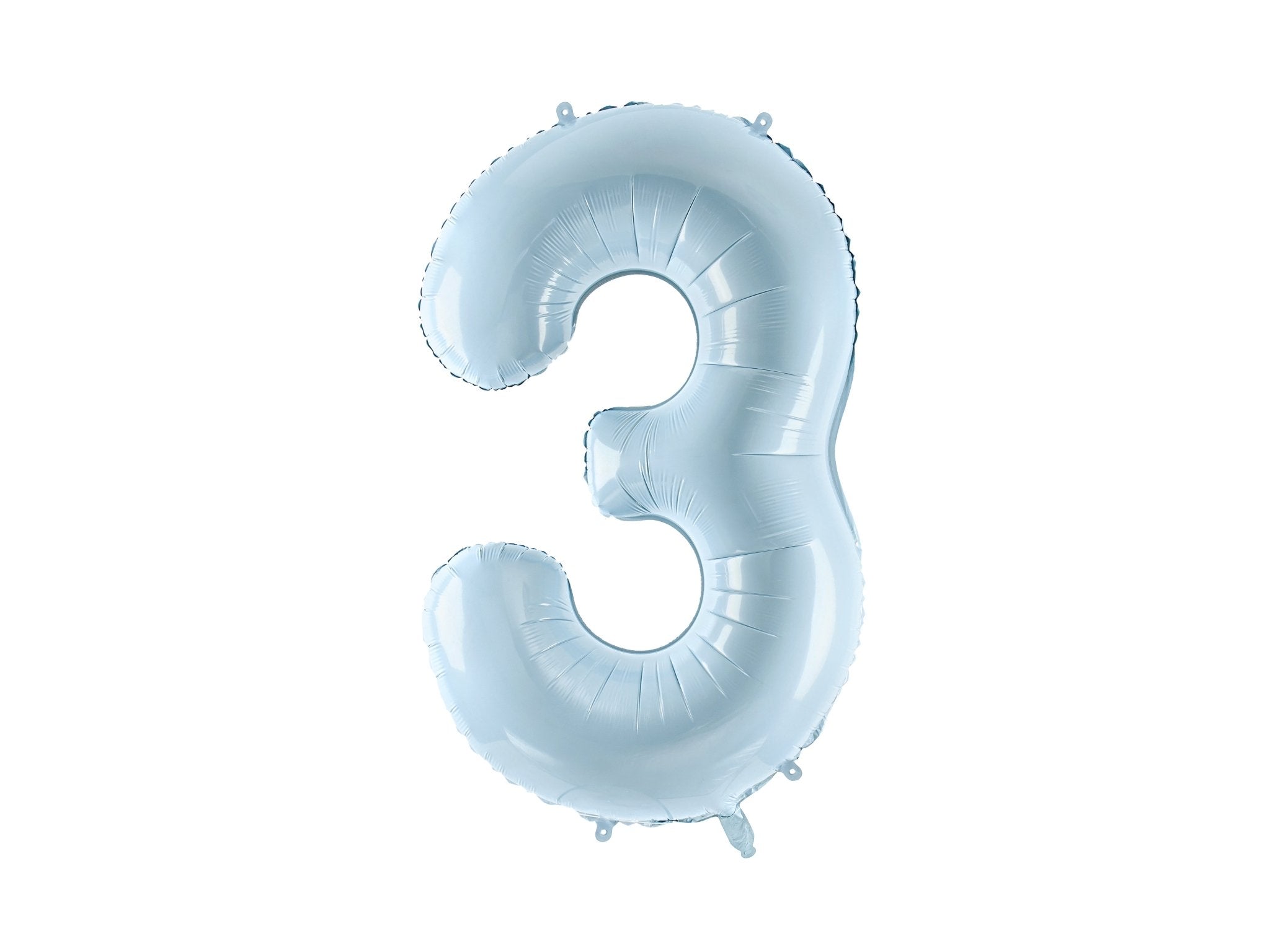 PartyDeco Folinis balionas skaičius „3" 72cm - Light Blue - Uogų kopos