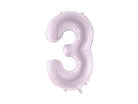 PartyDeco Folinis balionas skaičius „3" 72cm - Purple - Uogų kopos