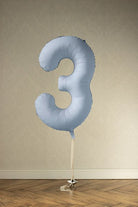 PartyDeco Folinis balionas „Skaičius 3“, 86 cm - Mėlynas - Uogų kopos
