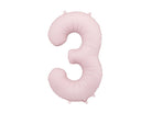 PartyDeco Folinis balionas „Skaičius 3“, 86 cm - Rožinis - Uogų kopos