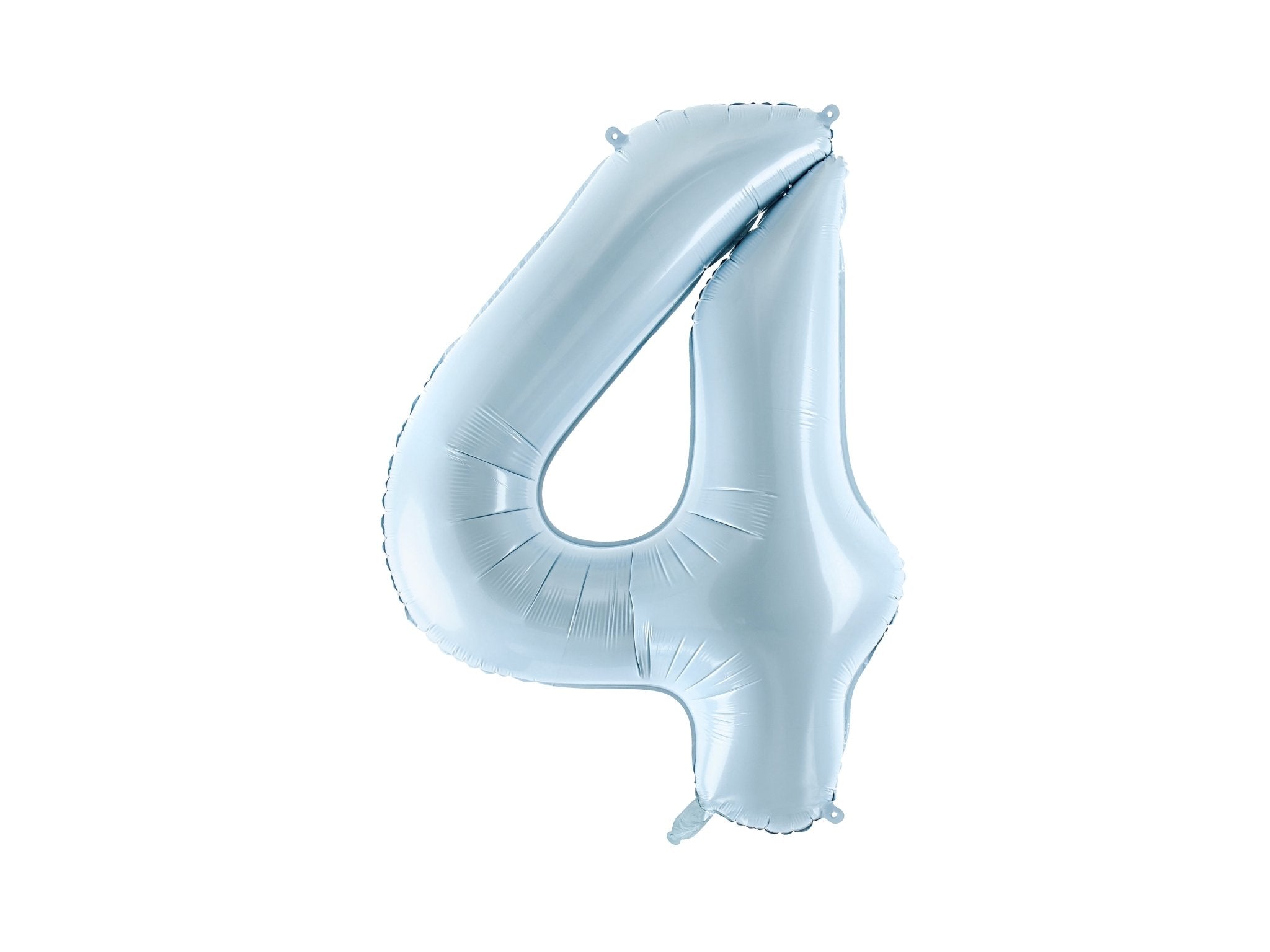 PartyDeco Folinis balionas skaičius „4" 72cm - Light Blue - Uogų kopos