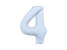 PartyDeco Folinis balionas „Skaičius 4“, 86 cm - Mėlynas - Uogų kopos