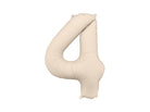 PartyDeco Folinis balionas „Skaičius 4“, 86 cm - Smėlinė - Uogų kopos
