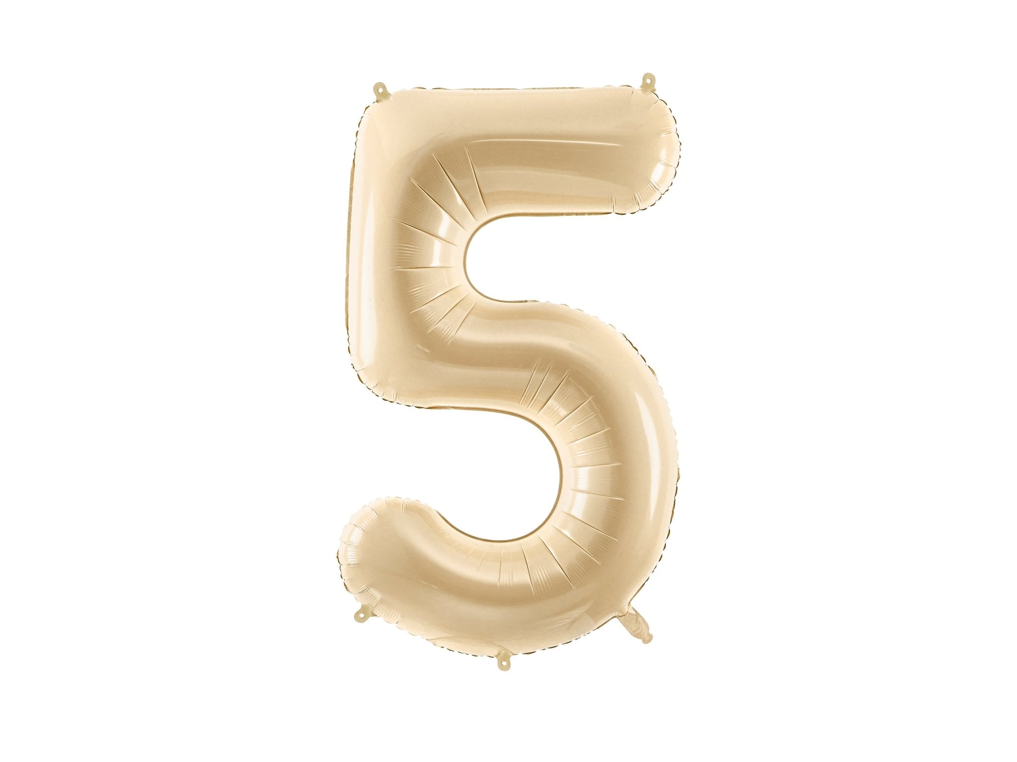 PartyDeco Folinis balionas skaičius „5" 72cm - Beige - Uogų kopos