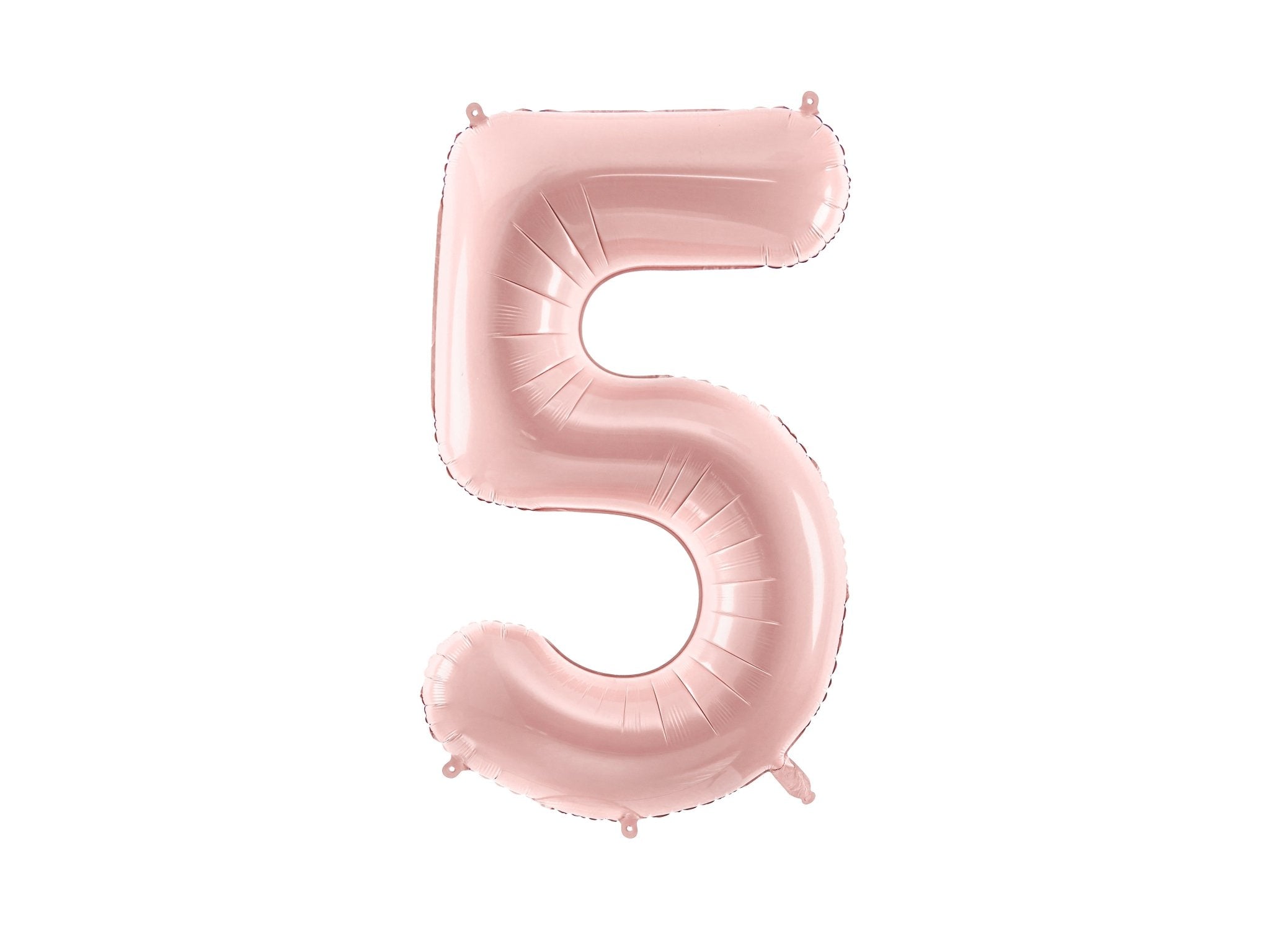 PartyDeco Folinis balionas skaičius „5" 72cm - Light Pink - Uogų kopos
