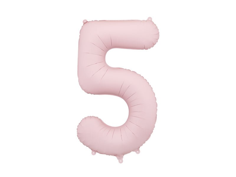 PartyDeco Folinis balionas „Skaičius 5“, 86 cm - Rožinis - Uogų kopos