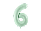 PartyDeco Folinis balionas skaičius „6" 72cm - Green - Uogų kopos