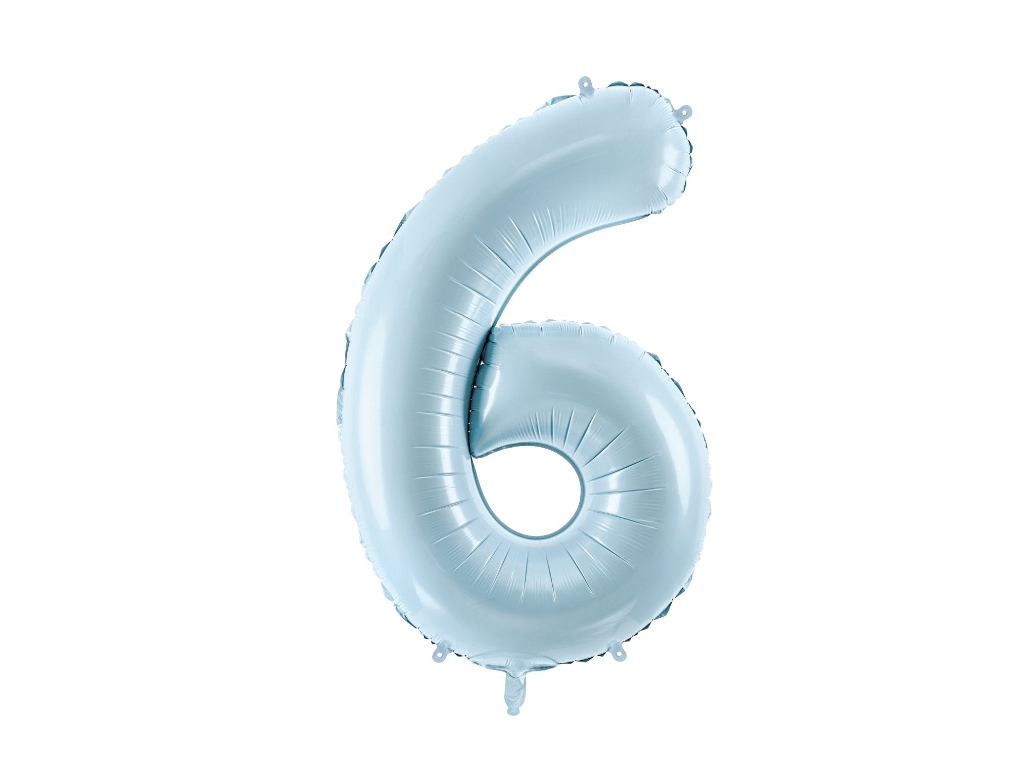 PartyDeco Folinis balionas skaičius „6" 72cm - Light Blue - Uogų kopos
