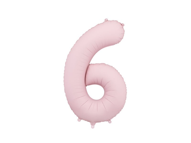 PartyDeco Folinis balionas „Skaičius 6“, 86 cm - Rožinis - Uogų kopos