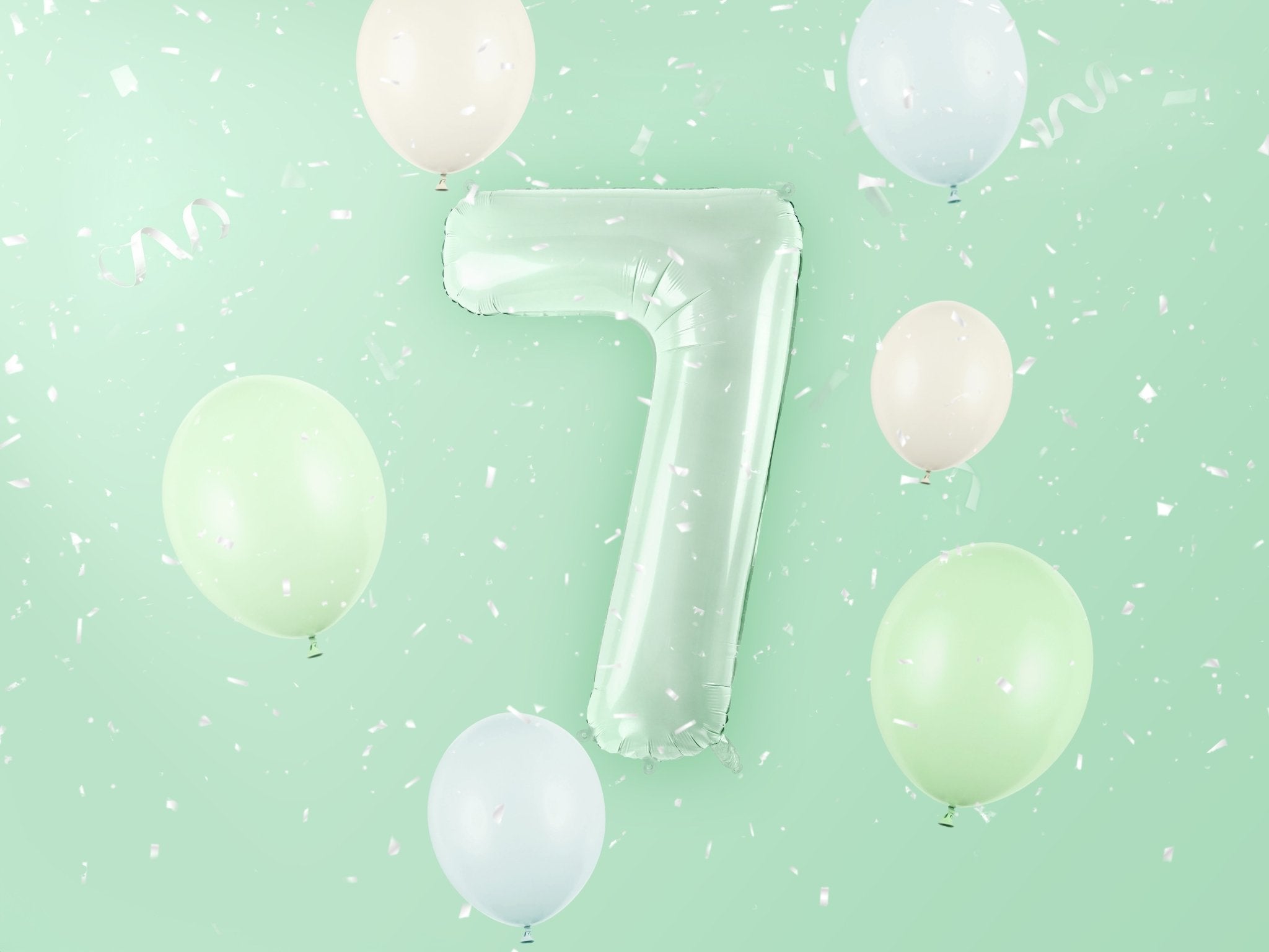 PartyDeco Folinis balionas skaičius „7" 72cm - Green - Uogų kopos