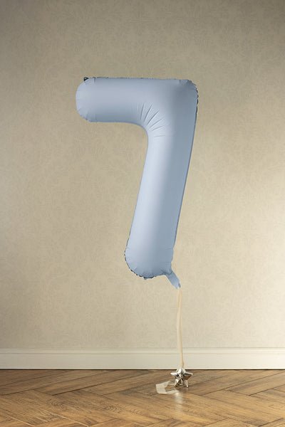 PartyDeco Folinis balionas „Skaičius 7“, 86 cm - Mėlynas - Uogų kopos