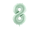 PartyDeco Folinis balionas skaičius „8" 72cm - Green - Uogų kopos