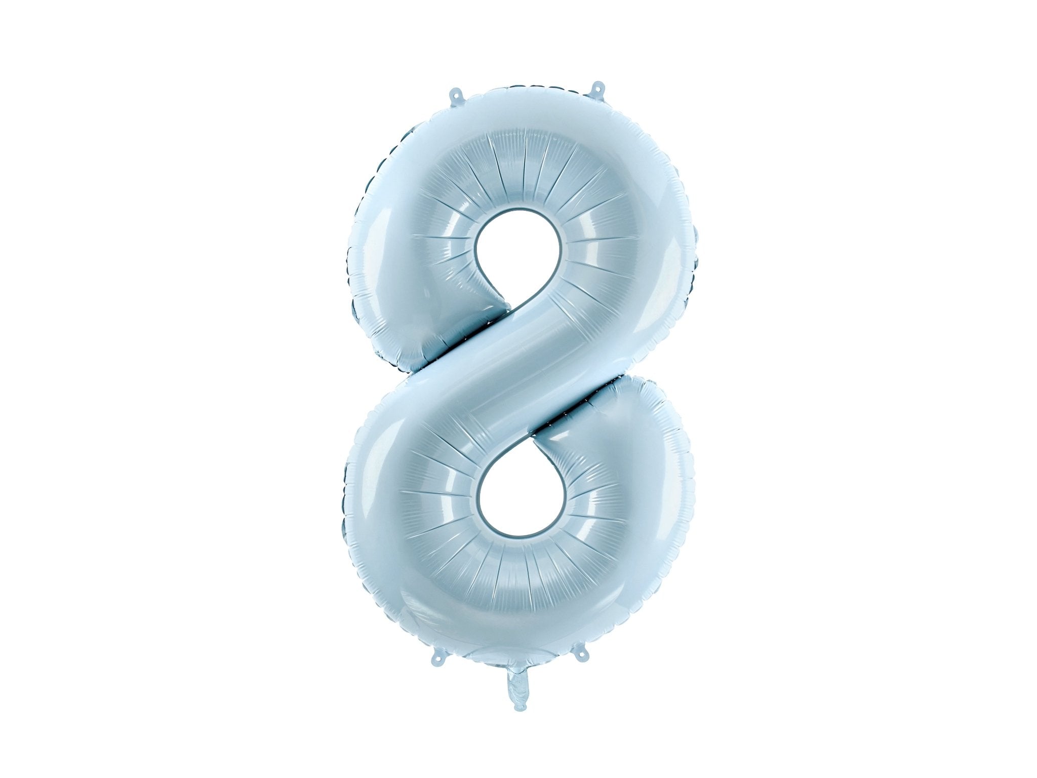 PartyDeco Folinis balionas skaičius „8" 72cm - Light Blue - Uogų kopos