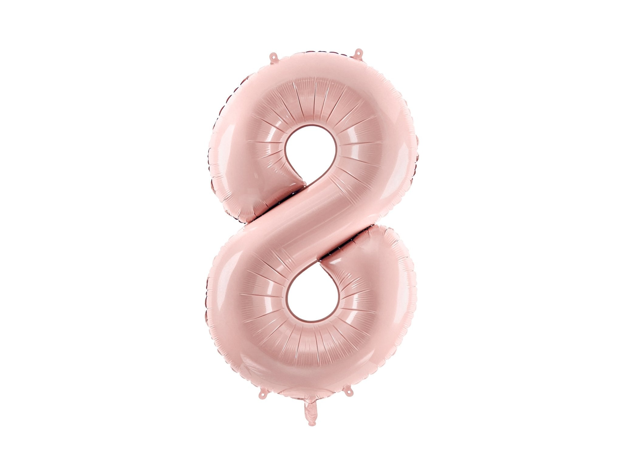 PartyDeco Folinis balionas skaičius „8" 72cm - Light Pink - Uogų kopos