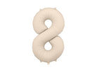 PartyDeco Folinis balionas „Skaičius 8“, 86 cm - Smėlinė - Uogų kopos