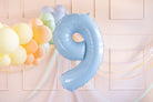 PartyDeco Folinis balionas skaičius „9" 72cm - Light Blue - Uogų kopos