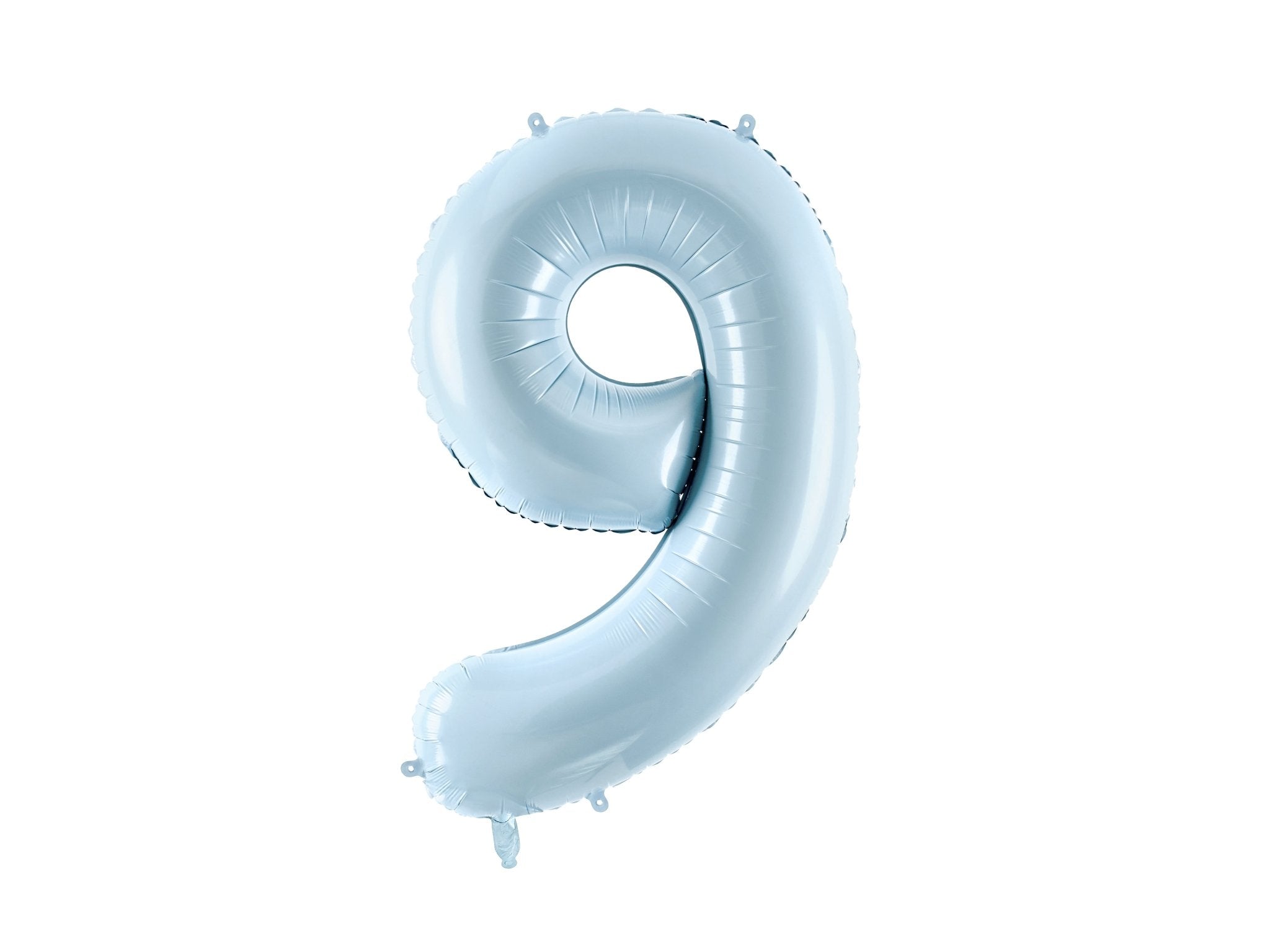 PartyDeco Folinis balionas skaičius „9" 72cm - Light Blue - Uogų kopos