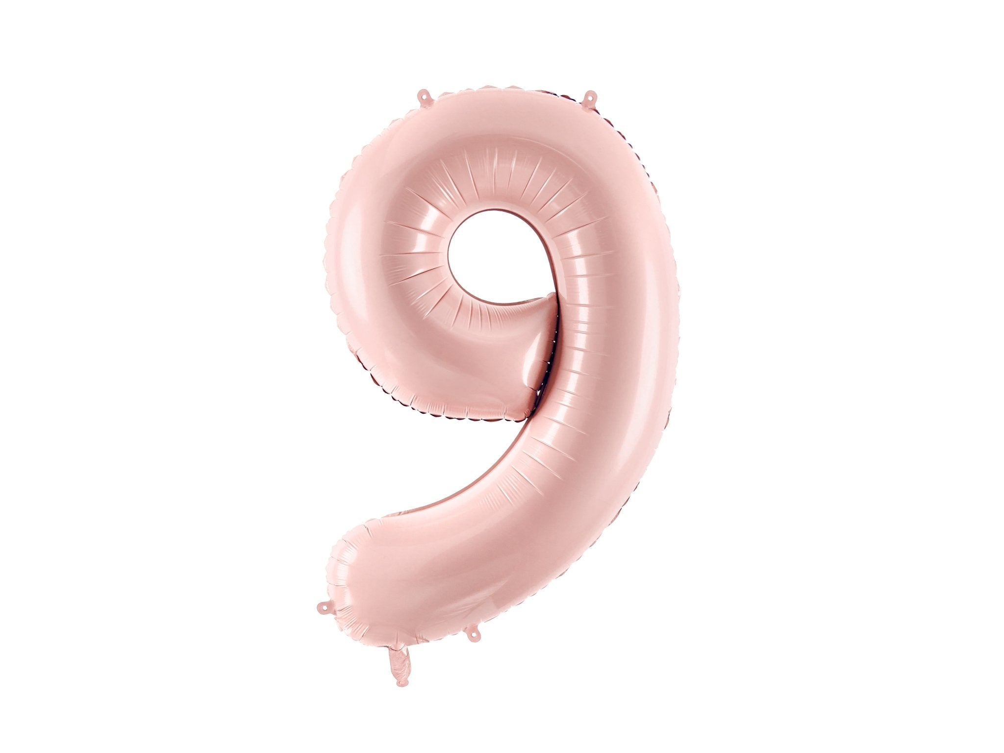 PartyDeco Folinis balionas skaičius „9" 72cm - Light Pink - Uogų kopos