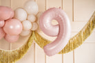 PartyDeco Folinis balionas skaičius „9" 72cm - Light Pink - Uogų kopos