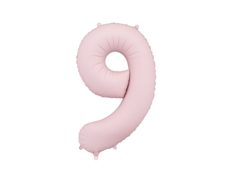 PartyDeco Folinis balionas „Skaičius 9“, 86 cm - Rožinis - Uogų kopos