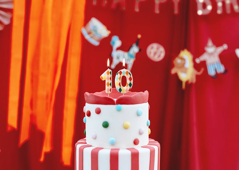 PartyDeco Gimtadienio žvakutė skaičius 0 - Spalvotas, 5.5 cm - Uogų kopos