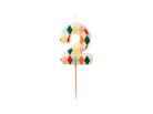PartyDeco Gimtadienio žvakutė skaičius 2 - Spalvotas, 5.5 cm - Uogų kopos