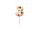 PartyDeco Gimtadienio žvakutė skaičius 3 - Spalvotas, 5.5 cm - Uogų kopos
