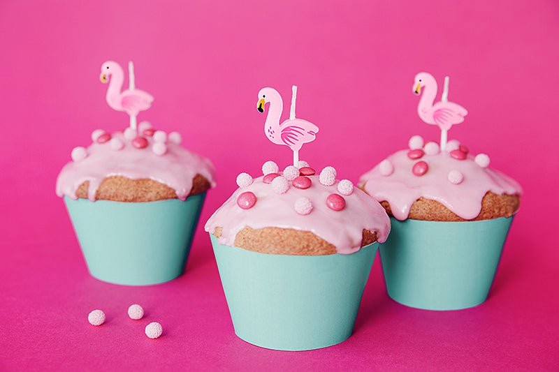 PartyDeco Gimtadienio žvakutės „Flamingai" - Uogų kopos