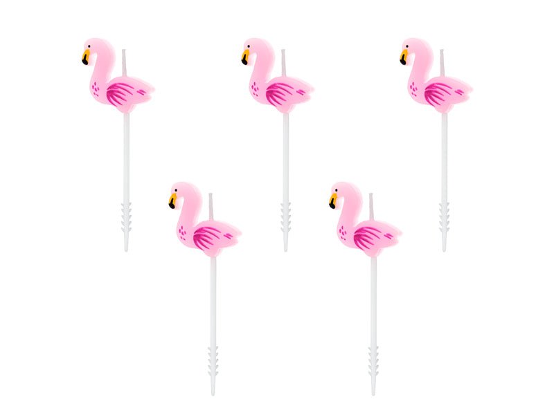 PartyDeco Gimtadienio žvakutės „Flamingai" - Uogų kopos